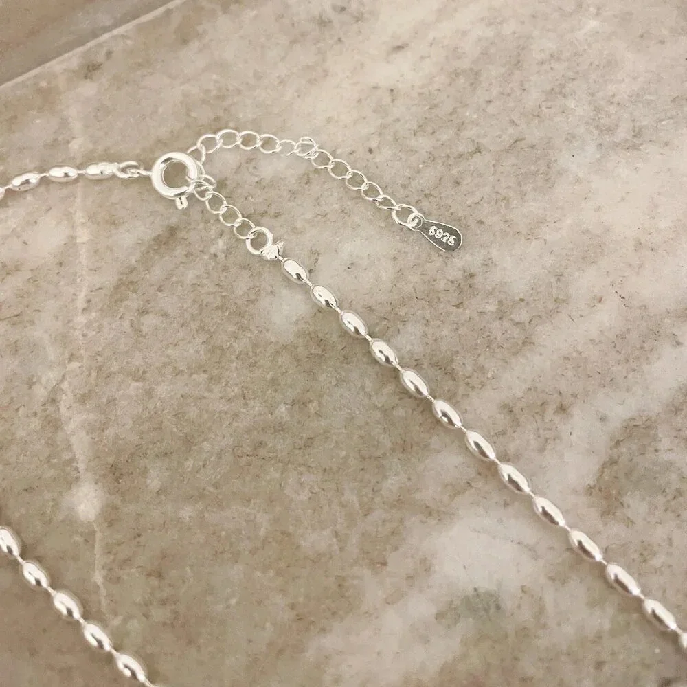 925 Sterling Silver Dainty Bead Necklace Balloon Dog Necklace - Picture 6 of 8